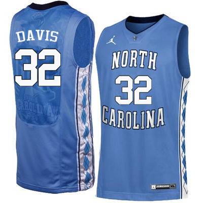 Men North Carolina Tar Heels #32 Ed Davis College Basketball Jerseys Sale-Blue
